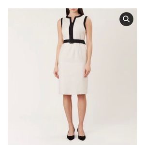 Hobbs black and off white 100% cotton dress Size 2